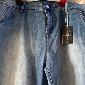 Flamingals Barrel Jeans 3X Stretch Denim Ankle Length NWT
